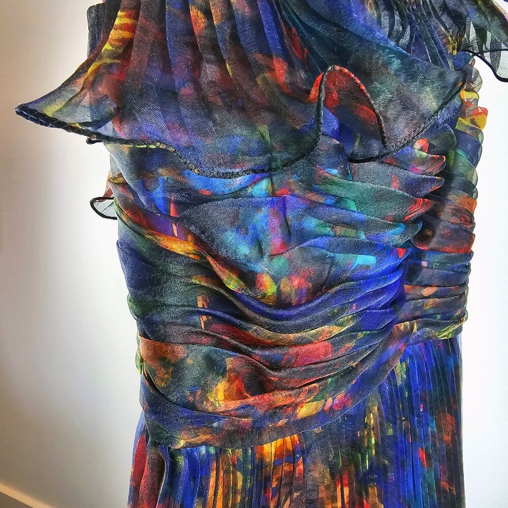 Beautiful Jeweled Tone Tiered One Shoulder Dress - Picture 5 of 10